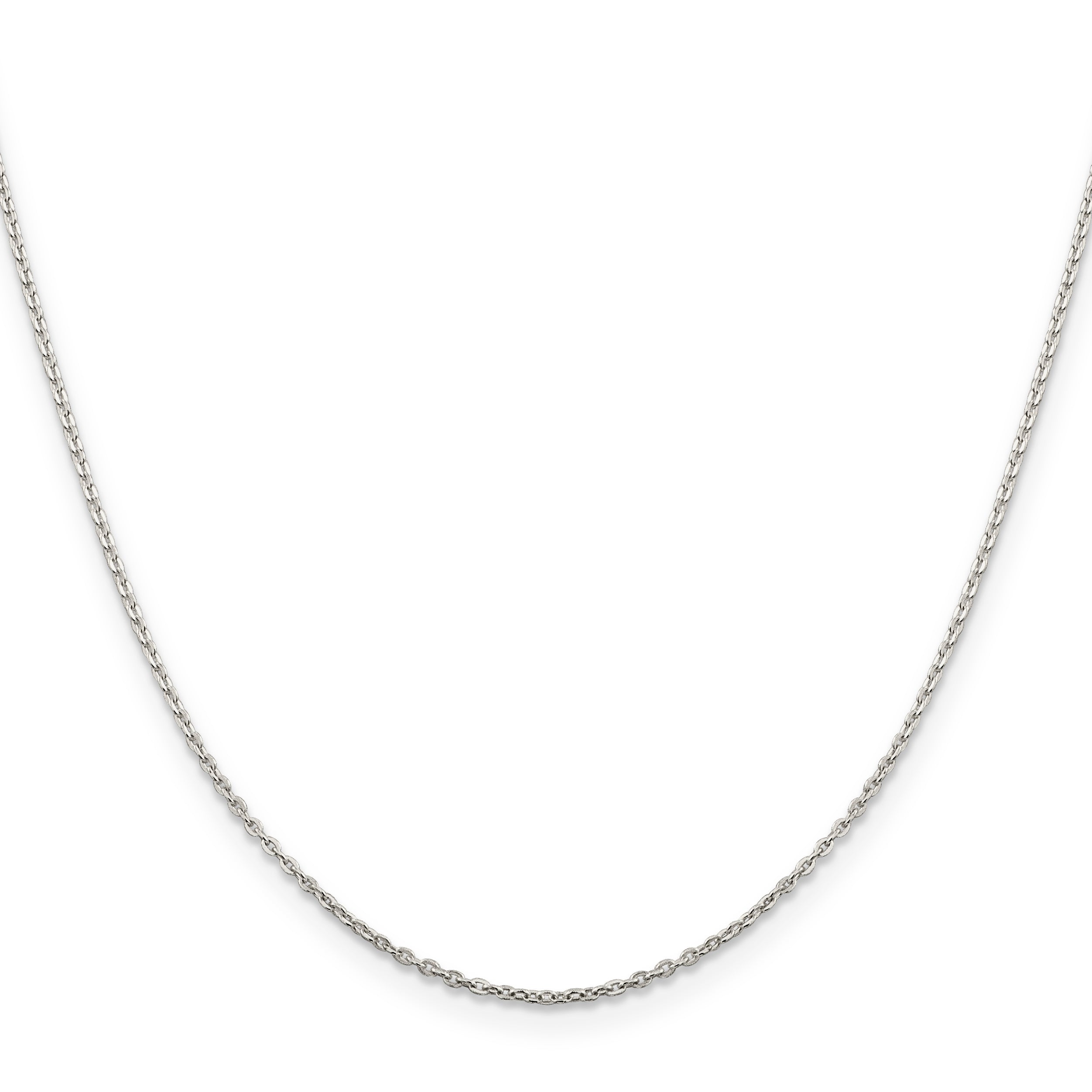 16 Inch Sterling Silver 1mm Flat Link Cable Chain Necklace