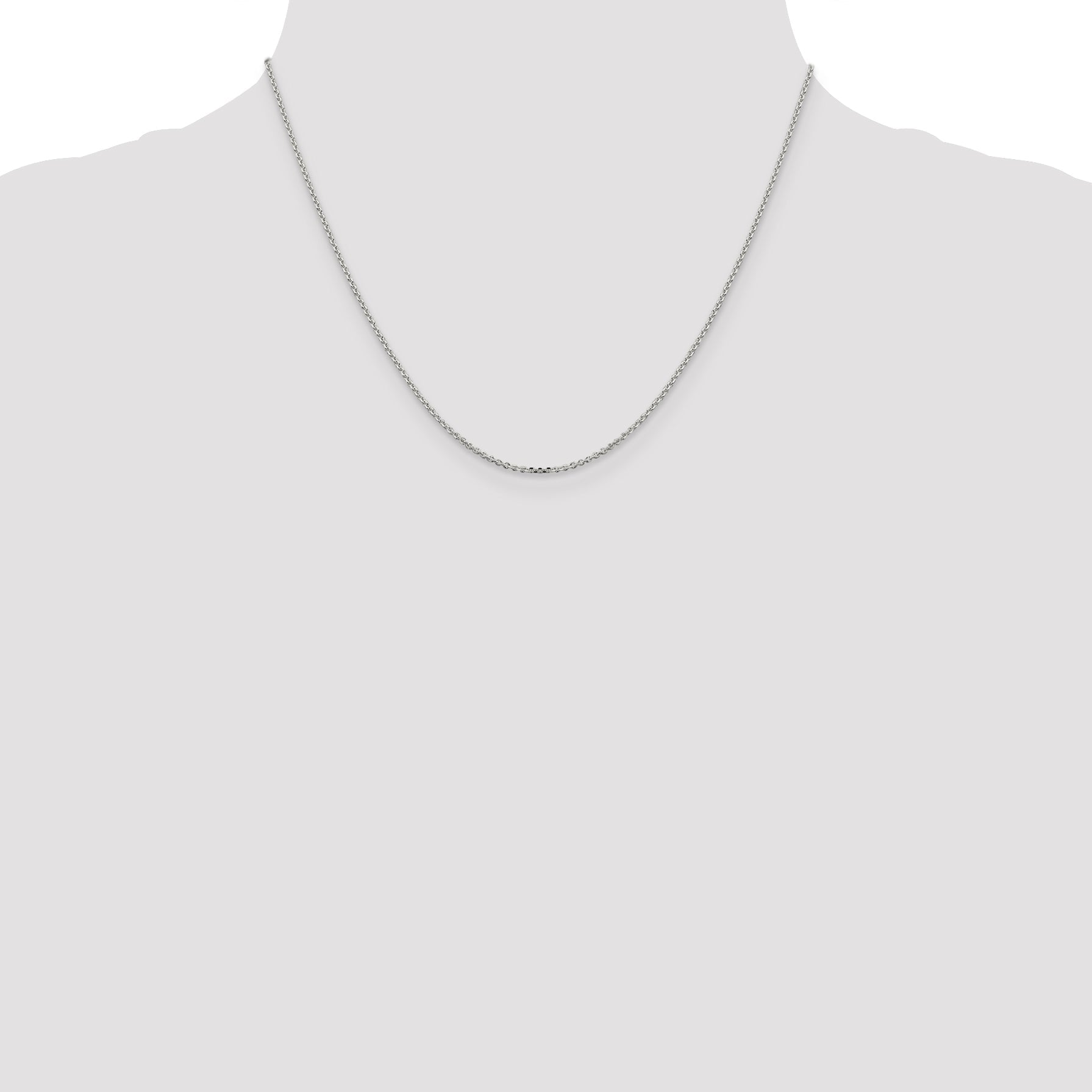 18 Inch Sterling Silver 1.4mm Diamond-Cut Forzantina Cable Chain Necklace