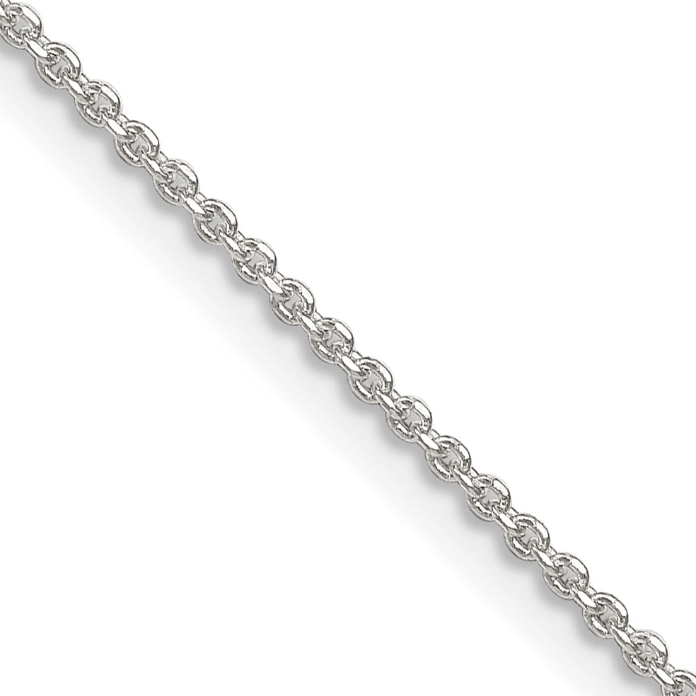 18 Inch Sterling Silver 1.4mm Diamond-Cut Forzantina Cable Chain Necklace