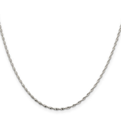 18 Inch Sterling Silver 1.65mm Twisted Herringbone Chain Necklace