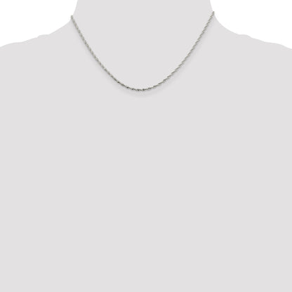 16 Inch Sterling Silver 1.65mm Twisted Herringbone Chain Necklace