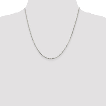 20 Inch Sterling Silver 1.65mm Twisted Herringbone Chain Necklace