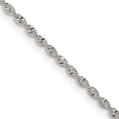 18 Inch Sterling Silver 1.65mm Twisted Herringbone Chain Necklace