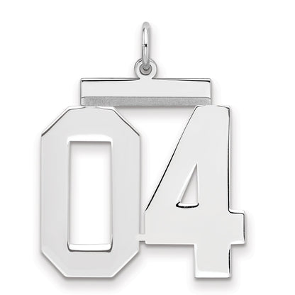 Sterling Silver Large Polished Number 4 W/Top