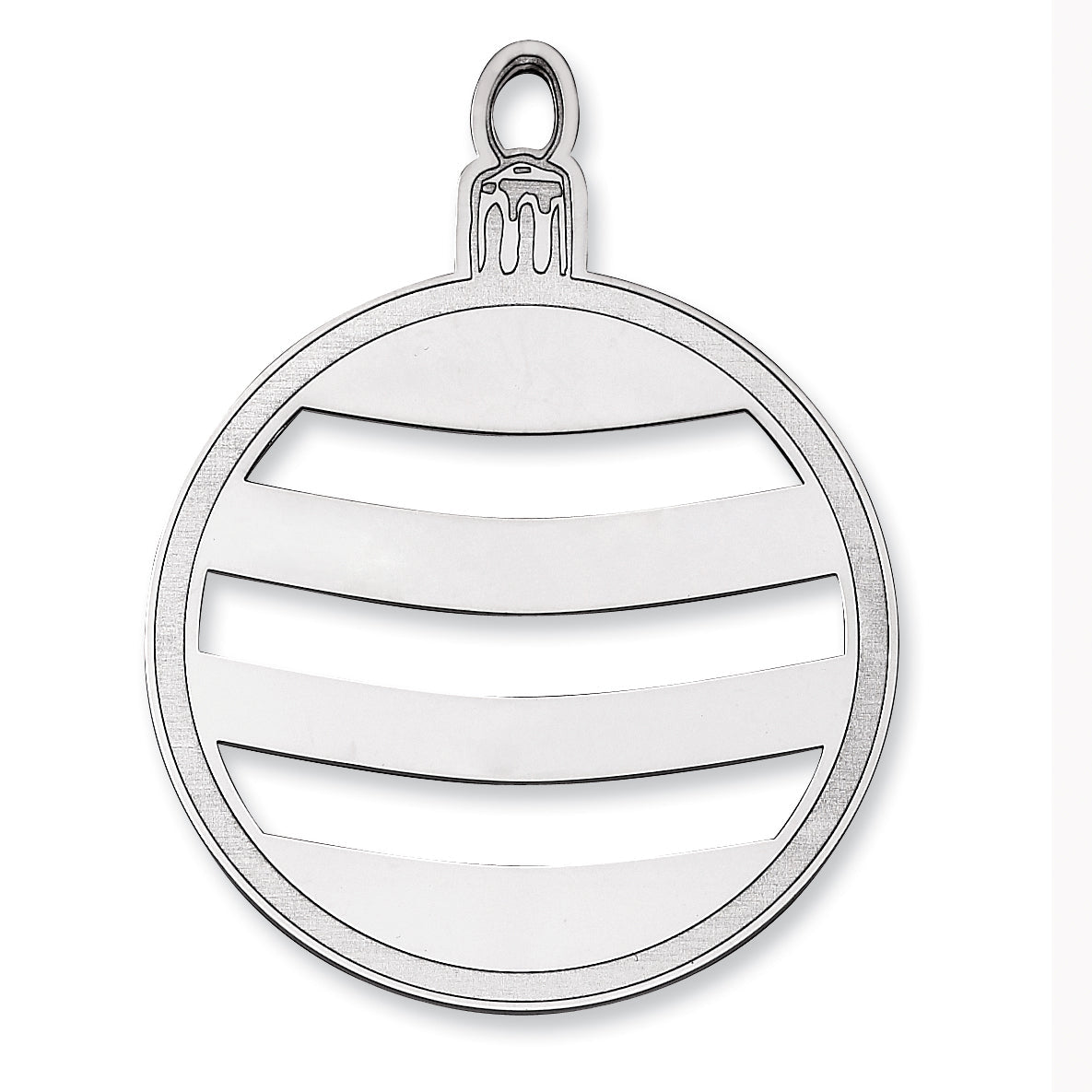 Sterling Silver Rhodium-Plated Blank Christmas Ornament