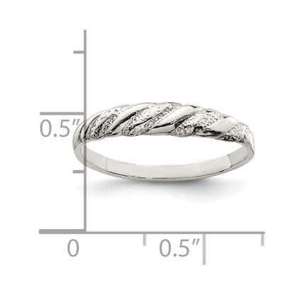Sterling Silver Diamond Cut Twisted Ring