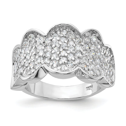 Sterling Silver Fancy Cz Cluster Ring