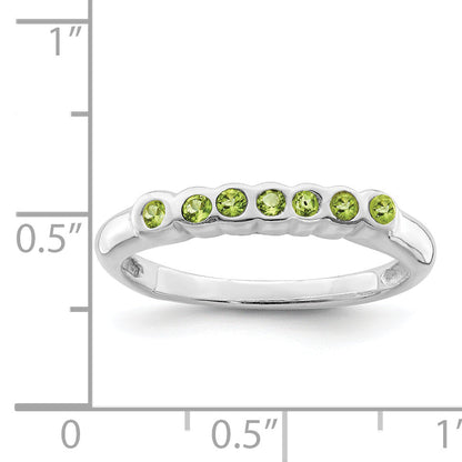 Sterling Silver Rhodium Peridot Ring