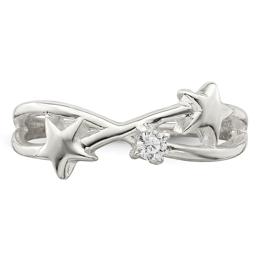 Sterling Silver Cz Star Ring