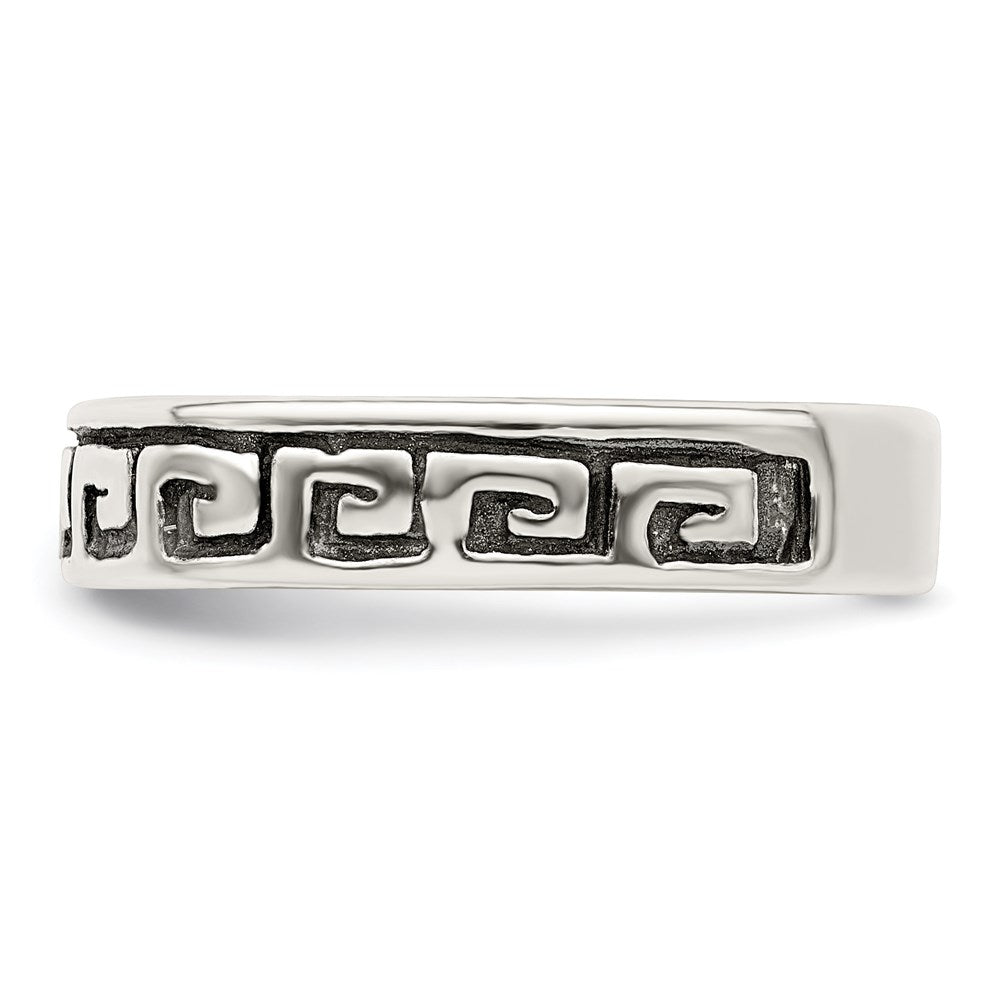Sterling Silver Greek Key Antiqued Band