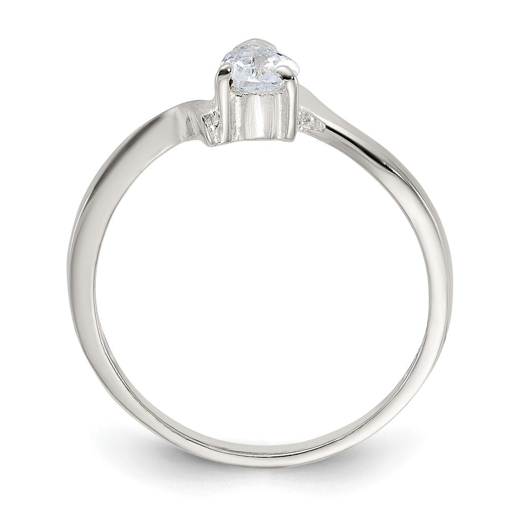 Sterling Silver Pear Shaped Cz Ring