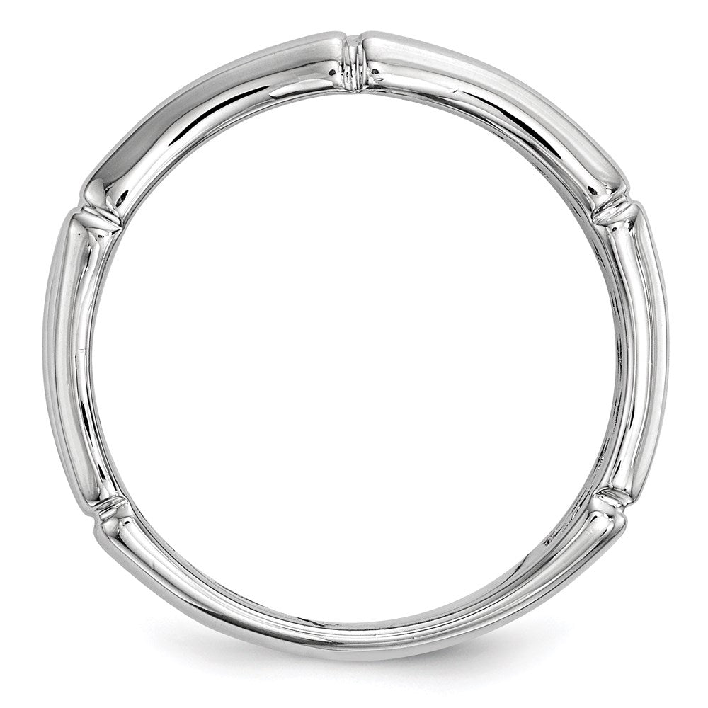 Sterling Silver White Night Rhodium Plated Black Diamond Men'S Ring