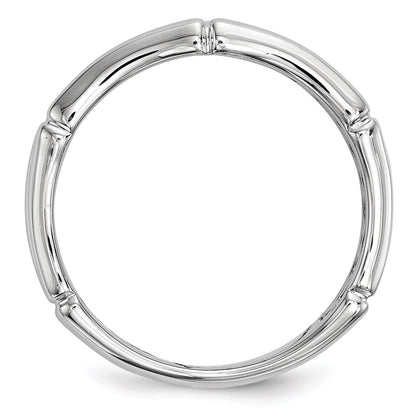 Sterling Silver White Night Rhodium Plated Black Diamond Men'S Ring