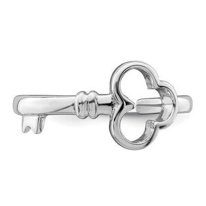 Sterling Silver Rhodium Plated Key Toe Ring