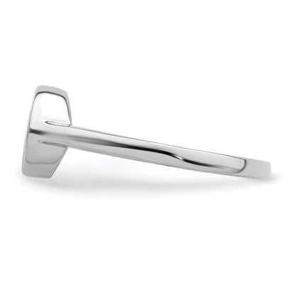 Sterling Silver Rhodium Plated Polished Round Synthetic Opal Ring