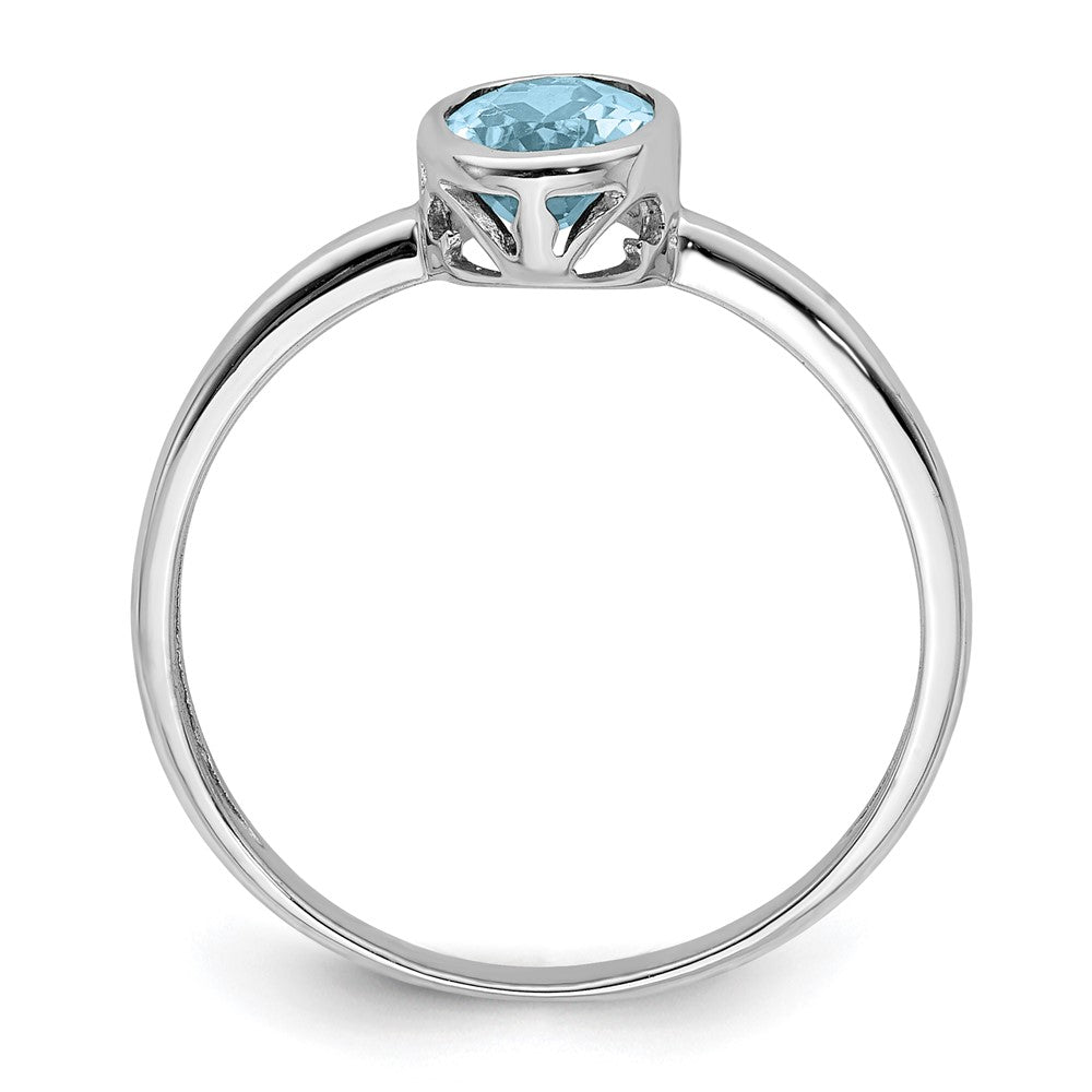 Sterling Silver Rhodium Plated Polished Peridot Oval Ring