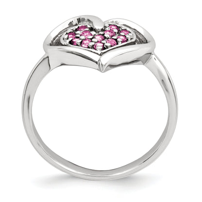 Sterling Silver & Rhodolite Garnet Heart Ring