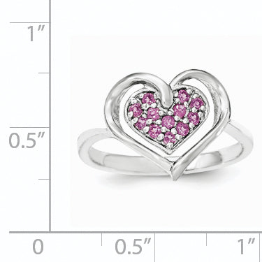 Sterling Silver & Rhodolite Garnet Heart Ring