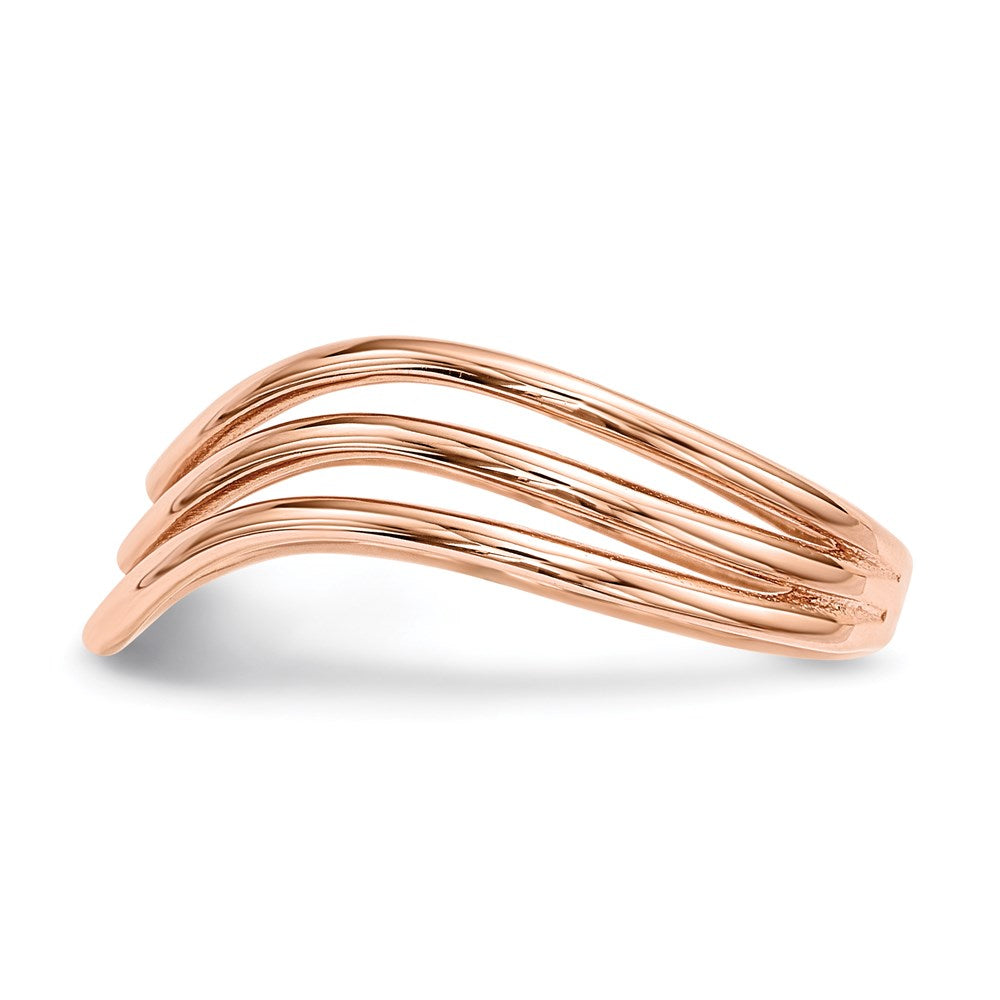 Sterling Silver Rose Tone 3 Band Ring