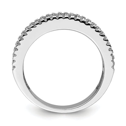 Sterling Silver Rhodium Plated Synthetic Blue Spinel & Cz Ring