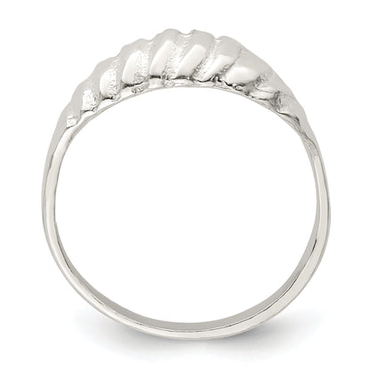 Sterling Silver Diamond Cut Domed Ring