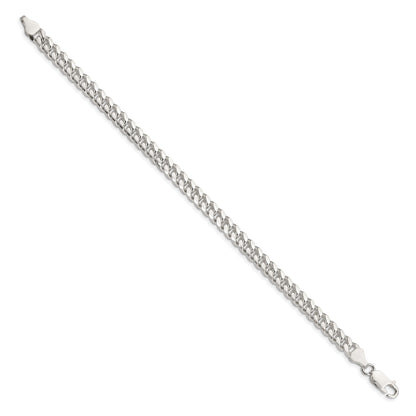 Sterling Silver 6mm Domed W/ Side D/C Curb Chain Bracelet