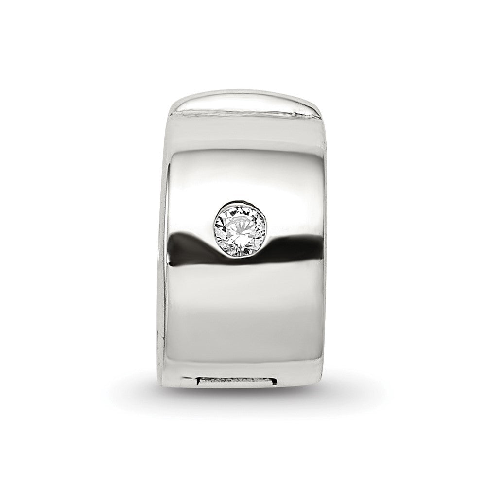 Sterling Silver Reflections Hinged Cz Clip Bead