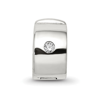Sterling Silver Reflections Hinged Cz Clip Bead