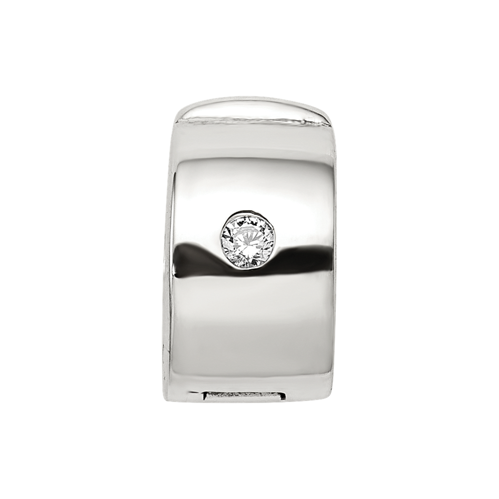 Sterling Silver Reflections Hinged Cz Clip Bead