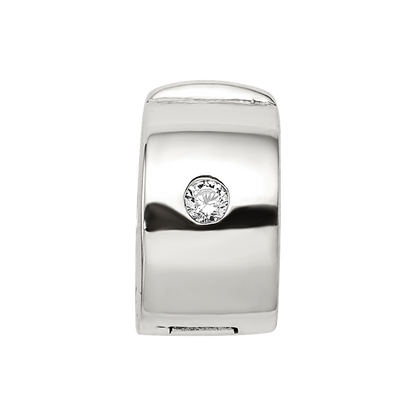 Sterling Silver Reflections Hinged Cz Clip Bead