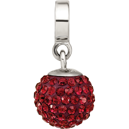 Sterling Silver Reflections June Red Preciosa Crystal Ball Dangle Bead