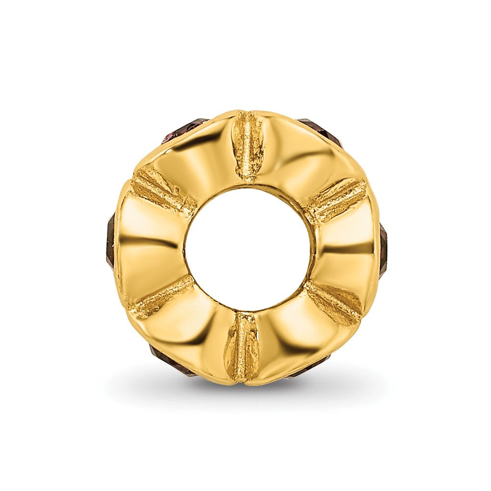 Ss/Gold Plated Sterling Silver Gold-Plated Reflections June Red Preciosa Crystal Bead