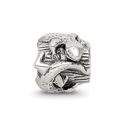 Sterling Silver Reflections Lizard On A Log Bead