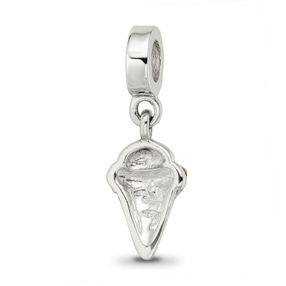 Sterling Silver Reflections Cz Ice Cream Cone Dangle Bead