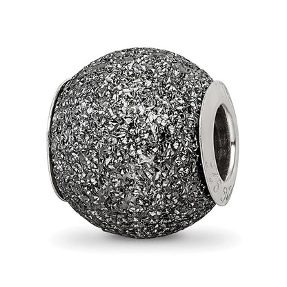 Sterling Silver Reflections Grey Laser Cut Bead
