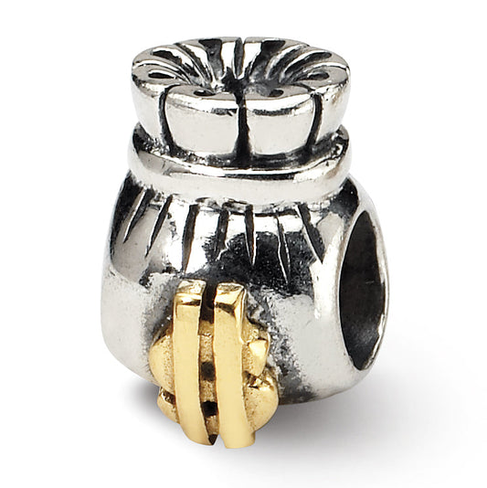 Ss/Gold Plated Sterling Silver & 14K Reflections Money Bag Bead
