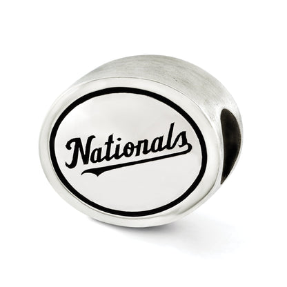 Sterling Silver Mlb Siskiyou Buckle Antiqued Washington Nationals Bead