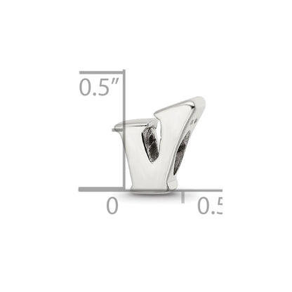 Sterling Silver Reflections Letter V Bead