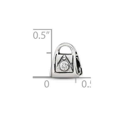 Sterling Silver Reflections Kids Cz Handbag Bead