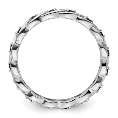Sterling Silver Stackable Expressions Garnet Ring