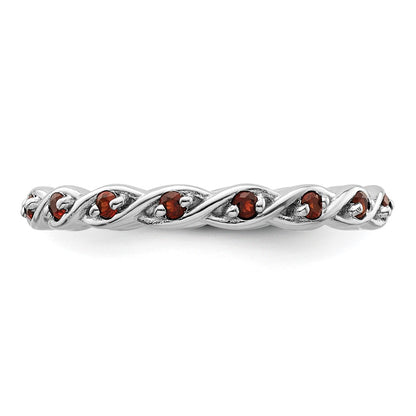 Sterling Silver Stackable Expressions Garnet Ring
