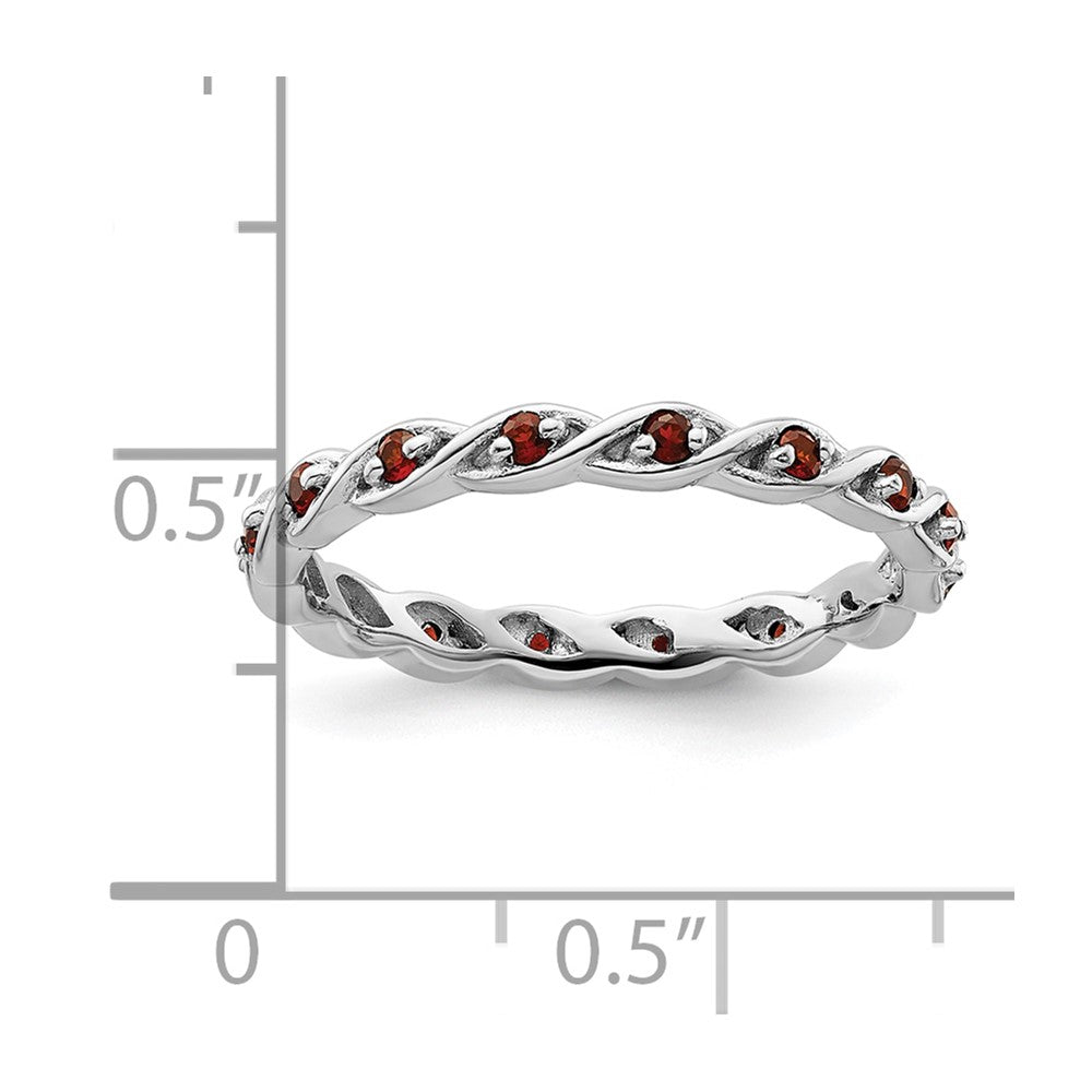 Sterling Silver Stackable Expressions Garnet Ring