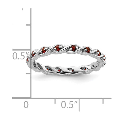 Sterling Silver Stackable Expressions Garnet Ring