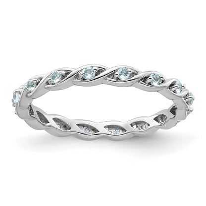 Sterling Silver Stackable Expressions Aquamarine Ring