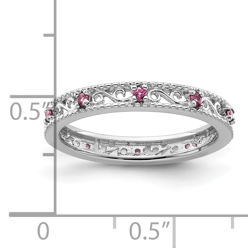 Sterling Silver Stackable Expressions Rhodolite Garnet Ring