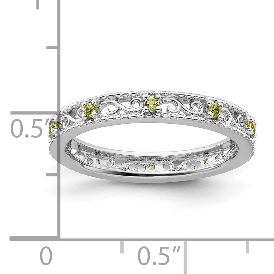 Sterling Silver Stackable Expressions Peridot Ring