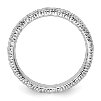 Sterling Silver Stackable Expressions Rhodium Plated Patterned Ring