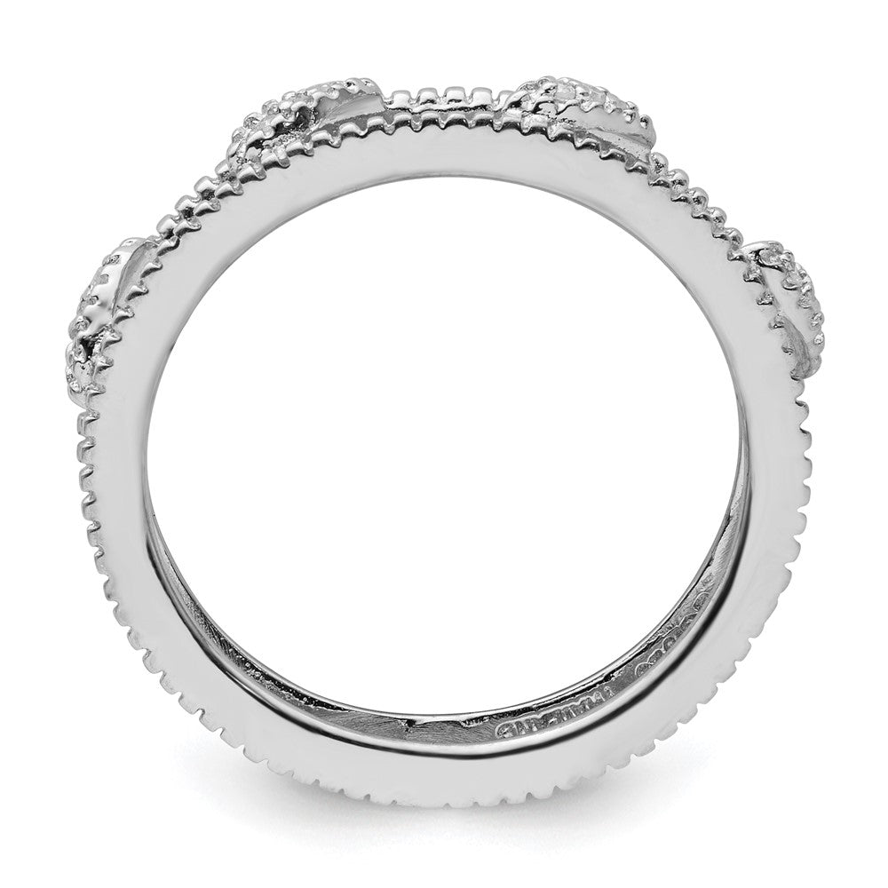Sterling Silver Stackable Expressions Rhodium Plated Diamond Jacket Ring