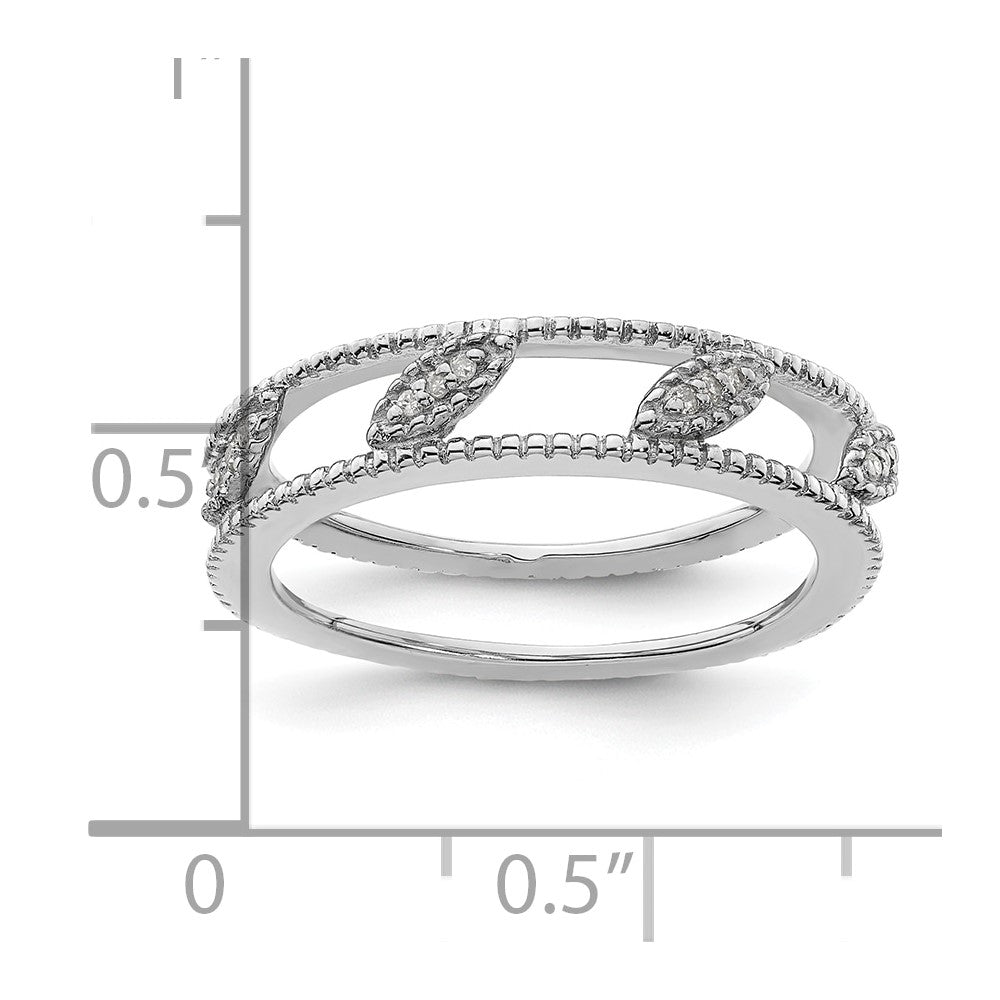 Sterling Silver Stackable Expressions Rhodium Plated Diamond Jacket Ring