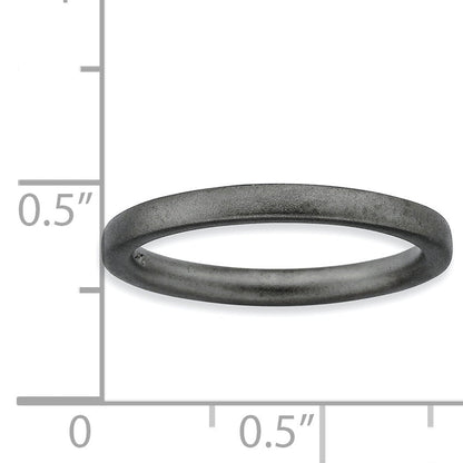 Sterling Silver Stackable Expressions Black Plated Satin Ring (Size 5 Only)